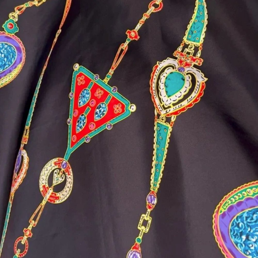 Vintage Must de Cartier Silk Scarf Jewels 32" Made France - Picture 7 of 13